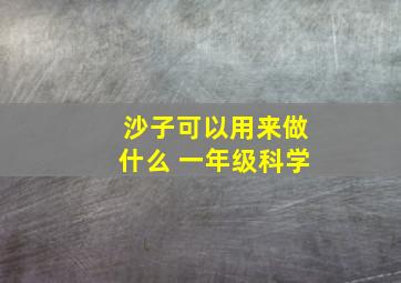 沙子可以用来做什么 一年级科学